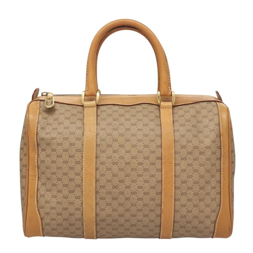 GUCCI Micro GG Supreme Hand Bag Pvc Beige Gold - Picture 2 of 16
